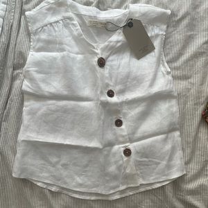 Zara girls soft collections linen top sz 10 NWT